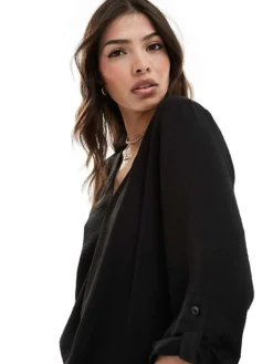 JDY V Neck Blouse In Black For Women