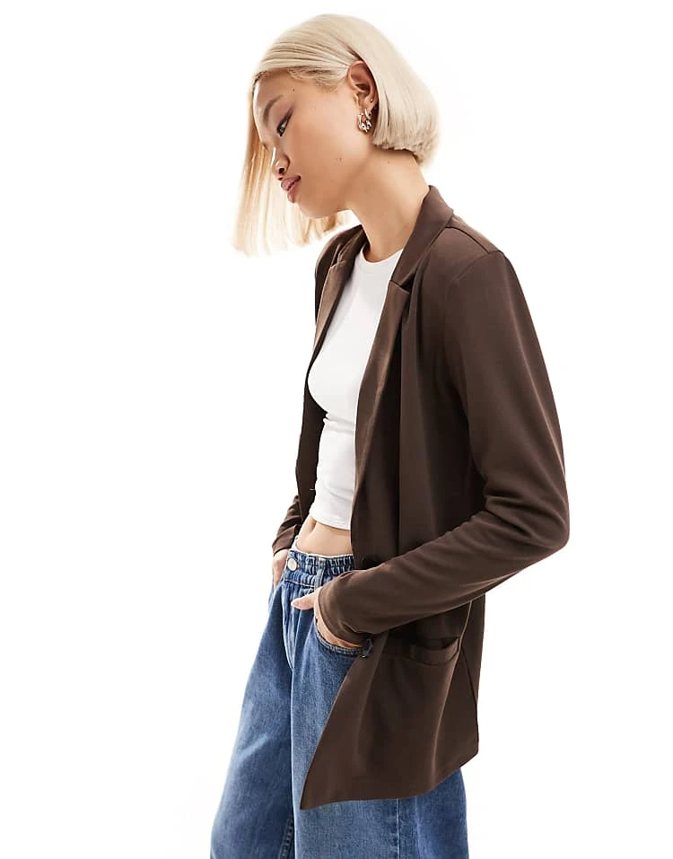 JDY Oversized Blazer In Chocolate Brown For Women 5 JDY Oversized Blazer In Chocolate Brown For Women - Image 5