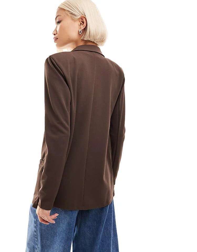 JDY Oversized Blazer In Chocolate Brown For Women 4 JDY Oversized Blazer In Chocolate Brown For Women - Image 4