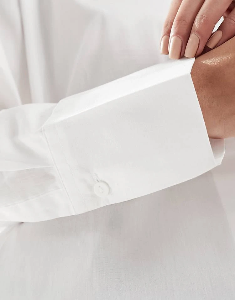 JDY Longline Oversized Shirt In White For Women 3 JDY Longline Oversized Shirt In White For Women - Image 3