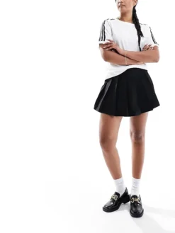 JDY Pleated High Waisted Mini Skort In Black For Women