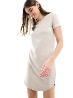 JDY T-shirt Mini Dress In Stone For Women