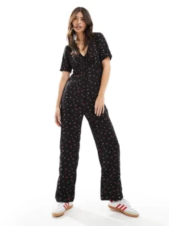 JDY Wide Leg Jumpsuit In Floral Print For Women Multi
