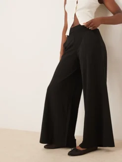 JDY High Wasted Wide Leg Trouser In Black For Women