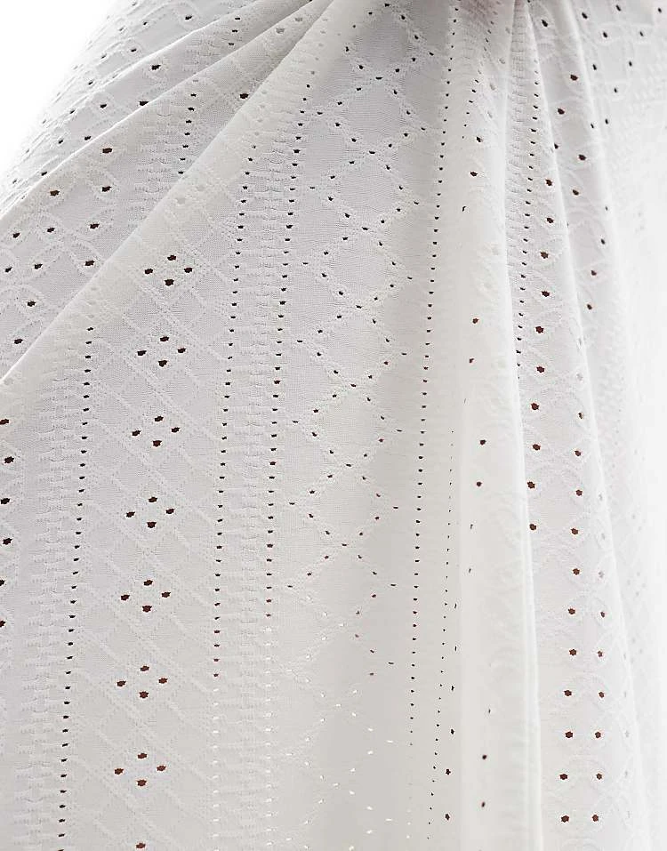 JDY Tiered Pointelle Maxi Skirt In Off White For Women 3 JDY Tiered Pointelle Maxi Skirt In Off White For Women - Image 3