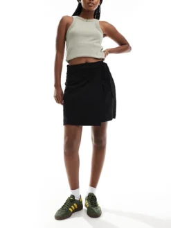 JDY Tie Detail Tailored Mini Skirt In Black For Women
