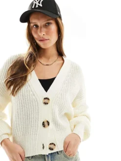 JDY Knit Cardigan In Cream For Women