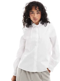 JDY String Shirt In Bright White For Women