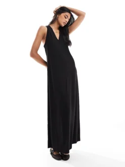 JDY Sleeveless Knot Back Maxi Dress In Black For Women