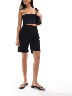 JDY Longline Short In Black For Women
