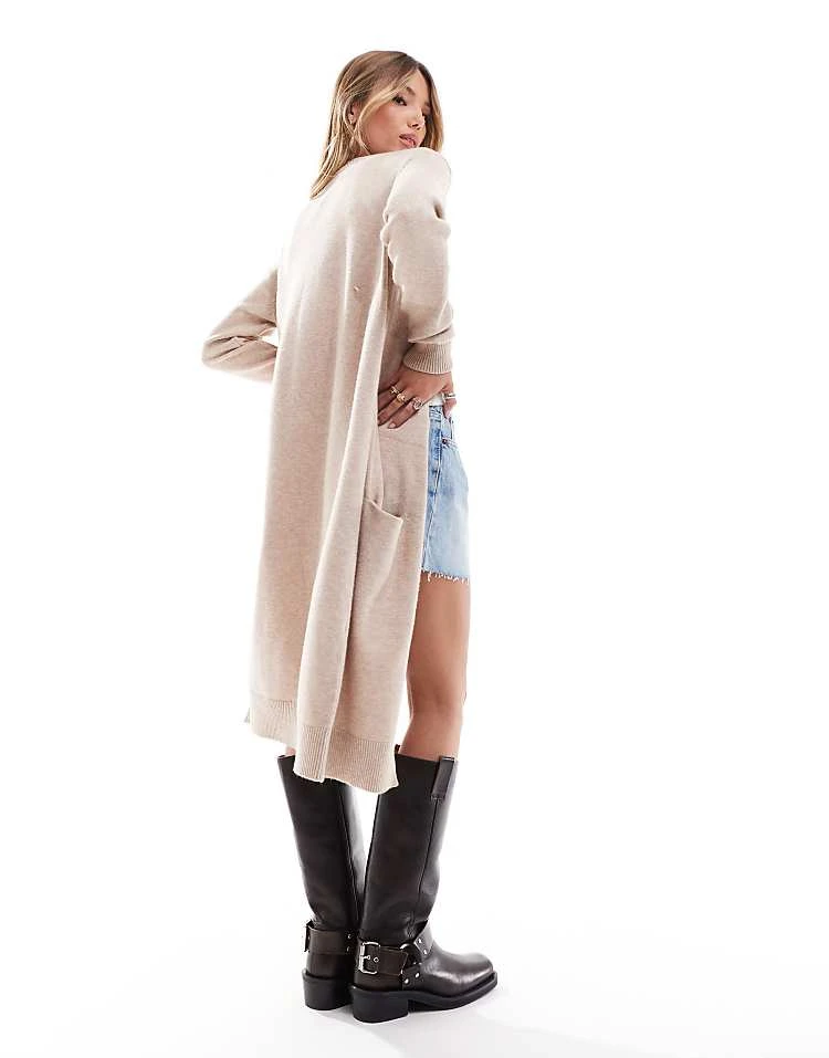 JDY Longline Cardigan In Beige For Women Beige Melange 4 JDY Longline Cardigan In Beige For Women Beige Melange - Image 4