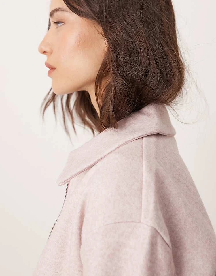 JDY Zip Through Jacket In Light Pink For Women 4 JDY Zip Through Jacket In Light Pink For Women - Image 4