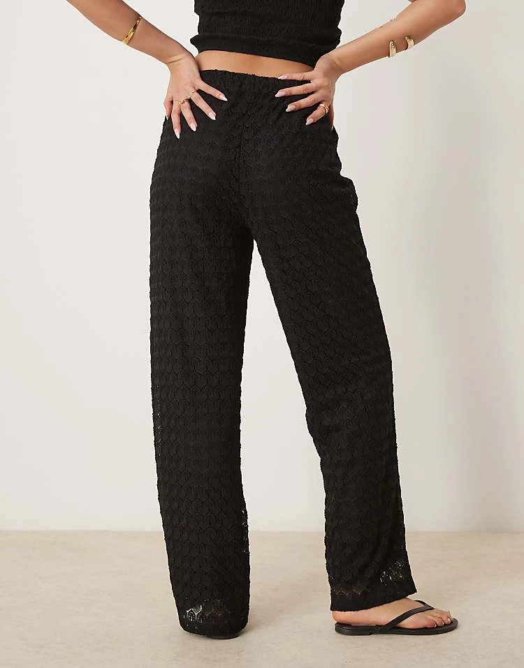 JDY Loose Textured Trousers In Black For Women 2 JDY Loose Textured Trousers In Black For Women - Image 2