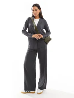 JDY Tailored Co-ord In Charcoal