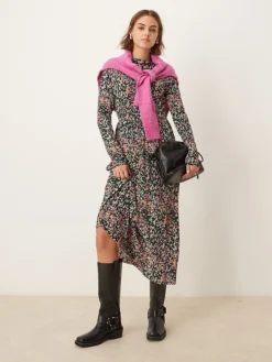 JDY Floral Maxi Dress In Black For Women