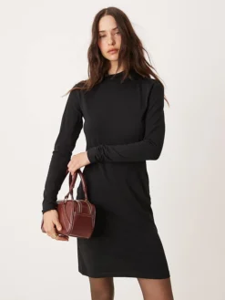 JDY High Neck Mini Dress In Black For Women