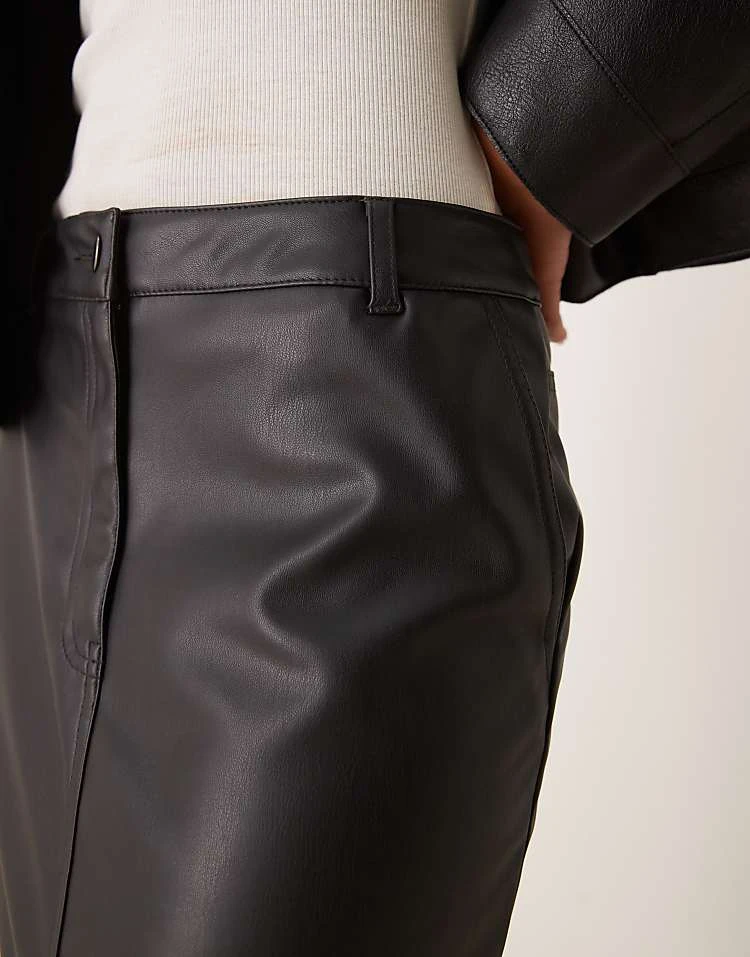 JDY Faux Leather Midi Skirt In Black For Women 5 JDY Faux Leather Midi Skirt In Black For Women - Image 5