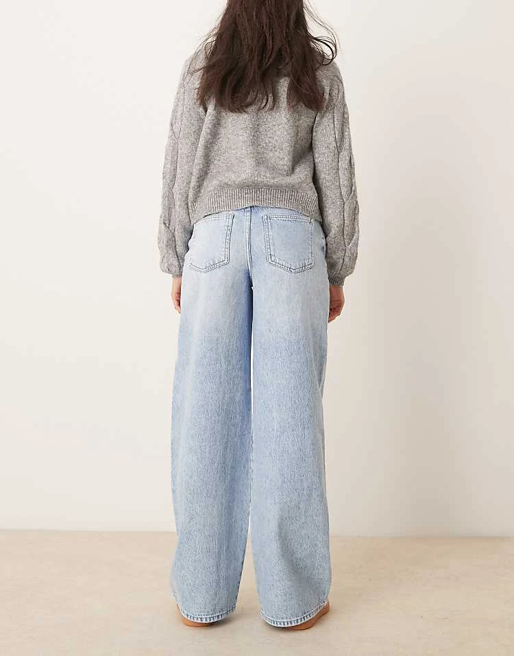 JDY High Waisted Wide Leg Jeans In Light Blue Wash For Women 2 JDY High Waisted Wide Leg Jeans In Light Blue Wash For Women - Image 2