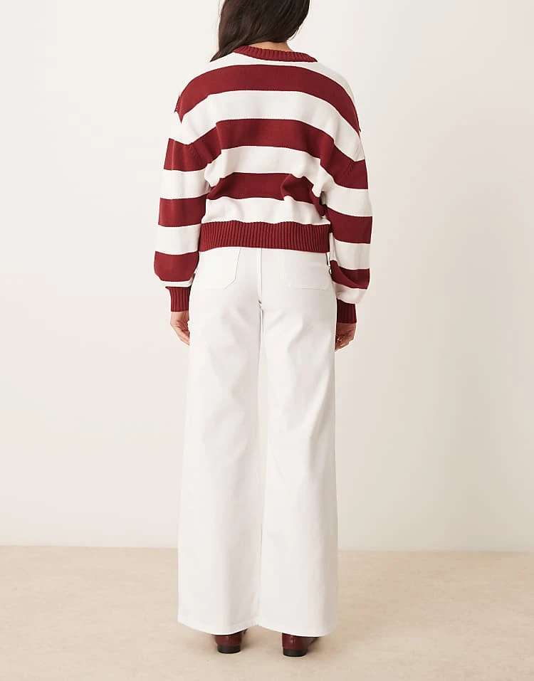 JDY High Waisted Wide Leg Jeans In White For Women 3 JDY High Waisted Wide Leg Jeans In White For Women - Image 3