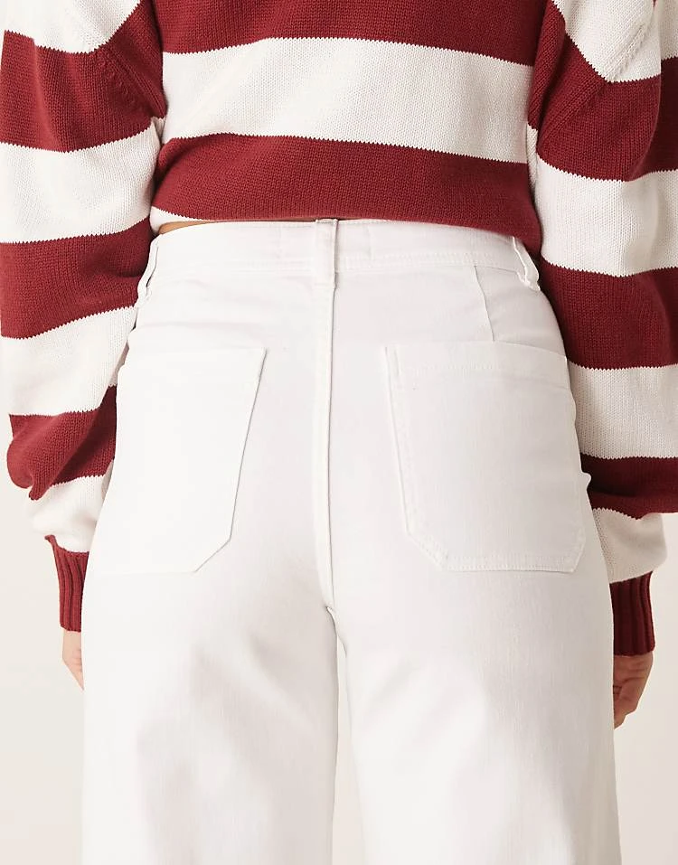 JDY High Waisted Wide Leg Jeans In White For Women 4 JDY High Waisted Wide Leg Jeans In White For Women - Image 4